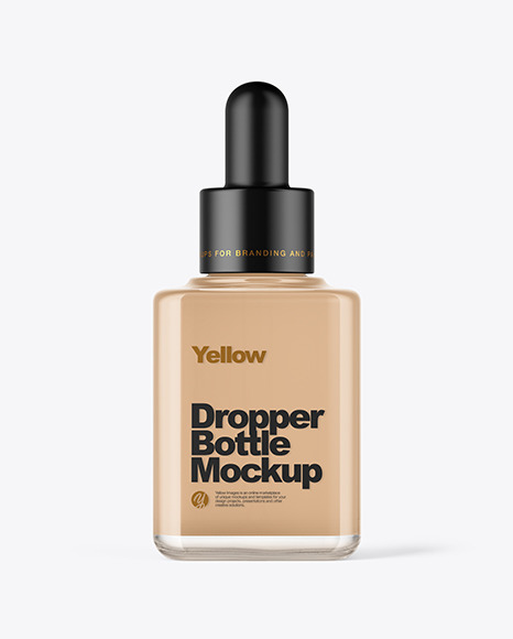 Download Clear Glass Dropper Bottle Mockup Yellow Author