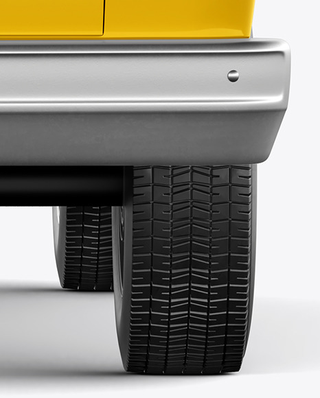 Download Free Panel Van Mockup Back View In Vehicle Mockups On Yellow Images PSD Mockups
