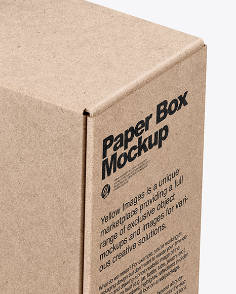 Download Kraft Box Mockup In Box Mockups On Yellow Images Object Mockups PSD Mockup Templates