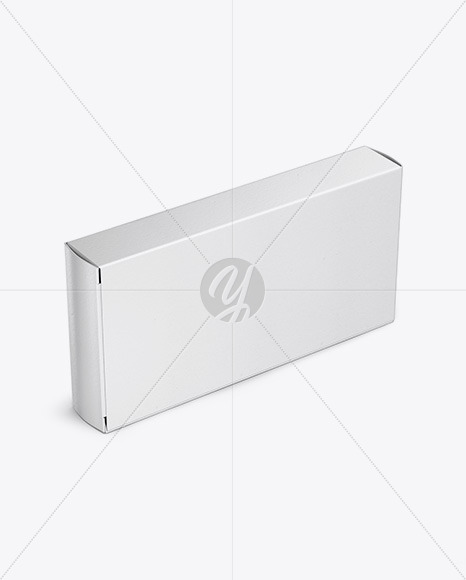 Paper Glossy Pills Box Mockup - Halfside View (High Angle Shot)