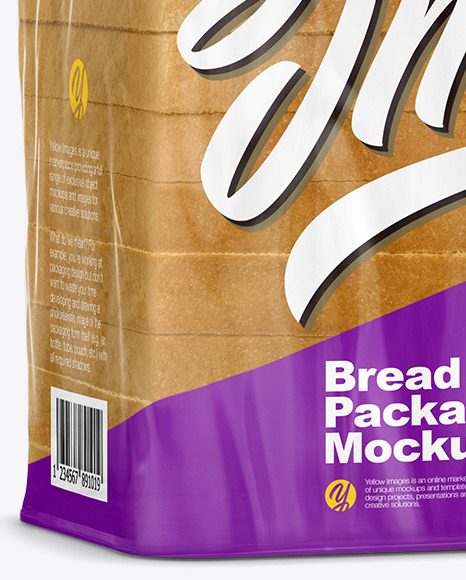 Bread Package Mockup - Half Side View