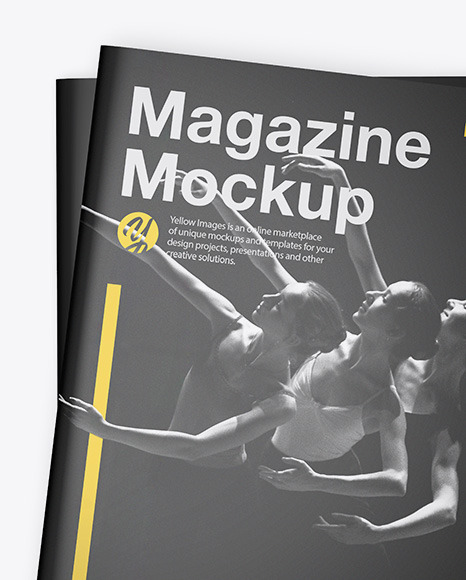 Two Glossy A4 Magazines Mockup PSD #6