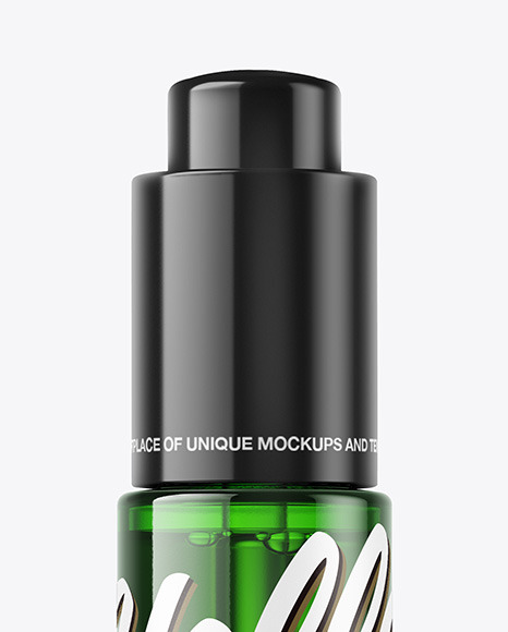 Green Dropper Bottle Mockup PSD #2
