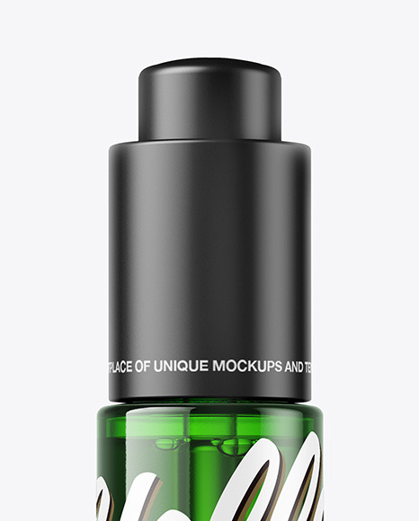 Green Dropper Bottle Mockup PSD #1