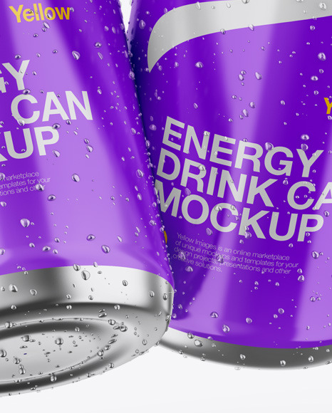 Two Metallic Cans W  Glossy Finish Mockup PSD #6
