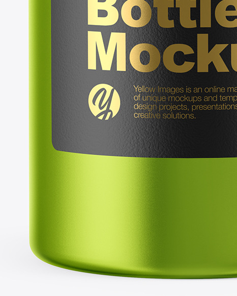 Metallic Bottle Mockup In Bottle Mockups On Yellow Images Object Mockups