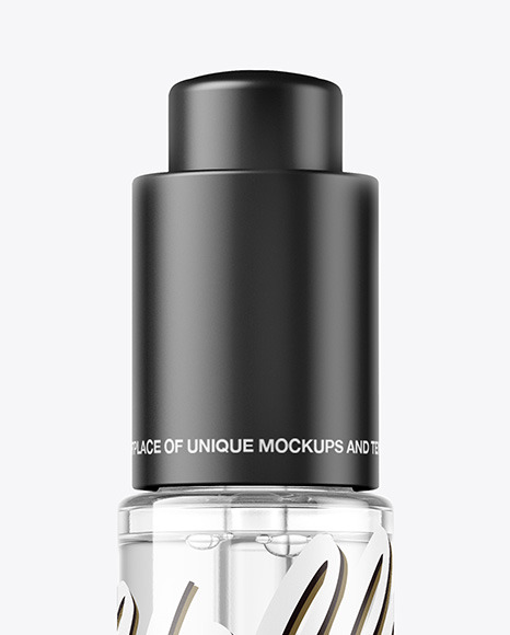 Clear Glass Dropper Bottle Mockup PSD #1