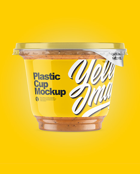 Plastic Cup w  Sauce Mockup PSD #3