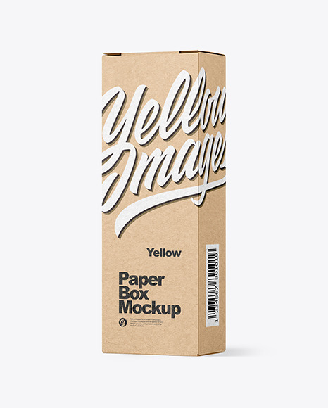 Download Kraft Paper Box Mockup In Box Mockups On Yellow Images Object Mockups