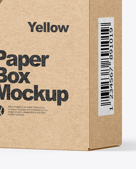 Download Kraft Paper Box Mockup In Box Mockups On Yellow Images Object Mockups