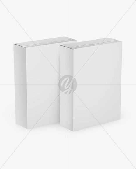 Download Two Paper Boxes Mockup In Box Mockups On Yellow Images Object Mockups PSD Mockup Templates