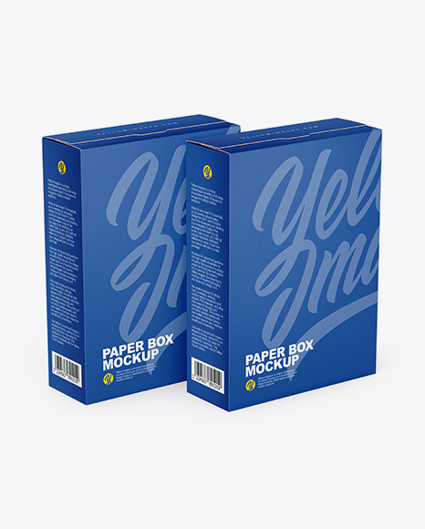 Download Two Paper Boxes Mockup In Box Mockups On Yellow Images Object Mockups