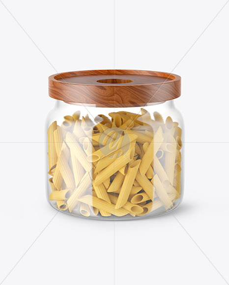 Glass Jar With Pasta Mockup In Jar Mockups On Yellow Images Object Mockups