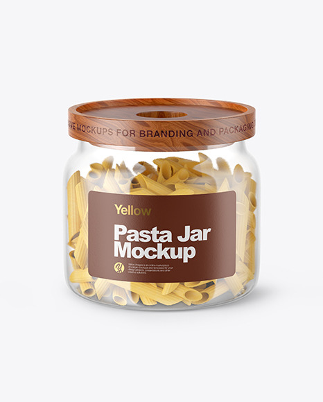 Download Glass Jar With Pasta Mockup In Jar Mockups On Yellow Images Object Mockups