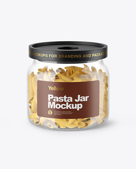 Download Glass Jar With Pasta Mockup In Jar Mockups On Yellow Images Object Mockups