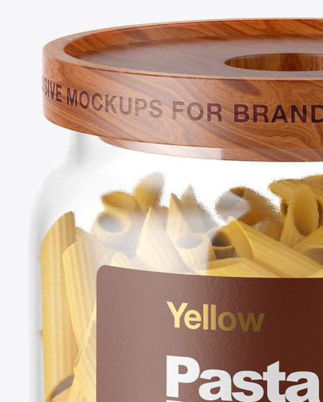 Download Glass Jar With Pasta Mockup In Jar Mockups On Yellow Images Object Mockups