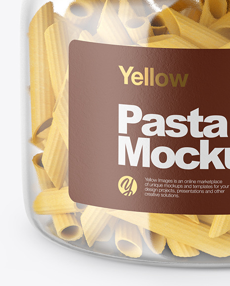 Glass Jar With Pasta Mockup In Jar Mockups On Yellow Images Object Mockups