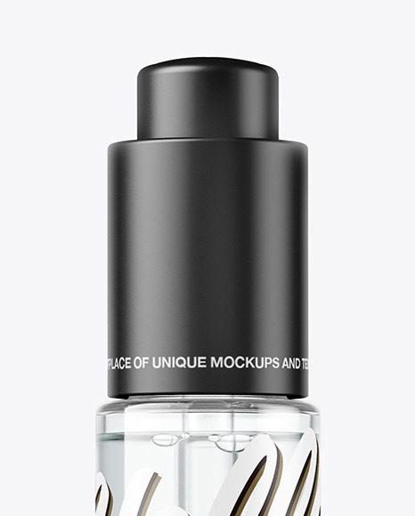 Blue Glass Dropper Bottle Mockup PSD #1