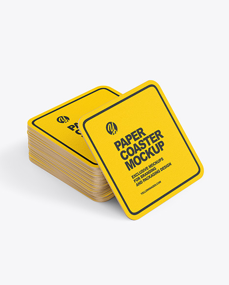 Download Stack Of Paper Beverage Coasters Mockup In Object Mockups On Yellow Images Object Mockups PSD Mockup Templates