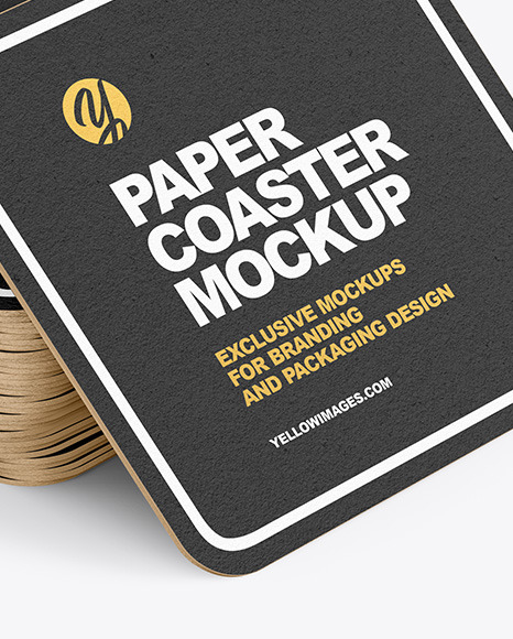 Download Stack Of Paper Beverage Coasters Mockup In Object Mockups On Yellow Images Object Mockups PSD Mockup Templates