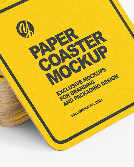 Download Stack Of Paper Beverage Coasters Mockup In Object Mockups On Yellow Images Object Mockups PSD Mockup Templates