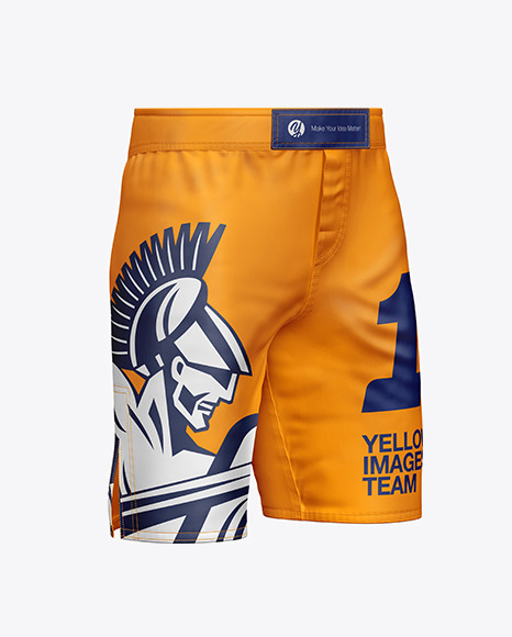 Men S Shorts Mockup In Apparel Mockups On Yellow Images Object Mockups