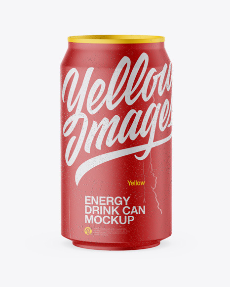 Download Matte Can With Condensation Mockup In Can Mockups On Yellow Images Object Mockups