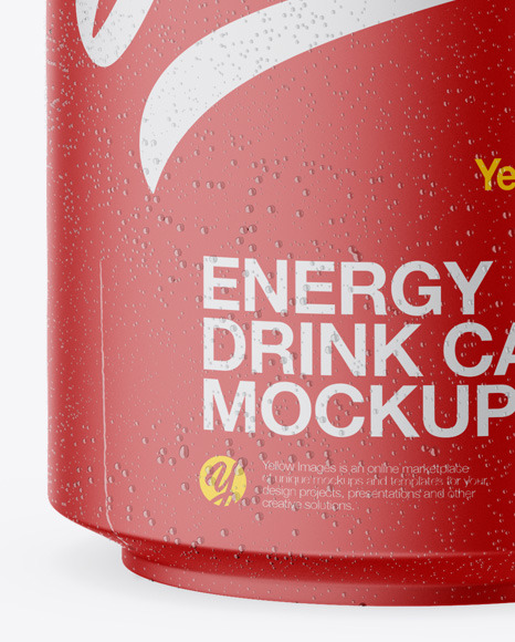 Download Matte Can With Condensation Mockup In Can Mockups On Yellow Images Object Mockups PSD Mockup Templates