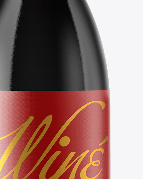 Dark Glass Wine Bottle Mockup PSD #1