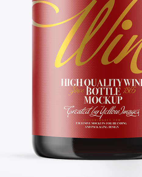 Dark Glass Wine Bottle Mockup PSD #6