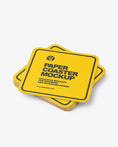 Download Stack Of Paper Beverage Coasters Mockup In Object Mockups On Yellow Images Object Mockups PSD Mockup Templates