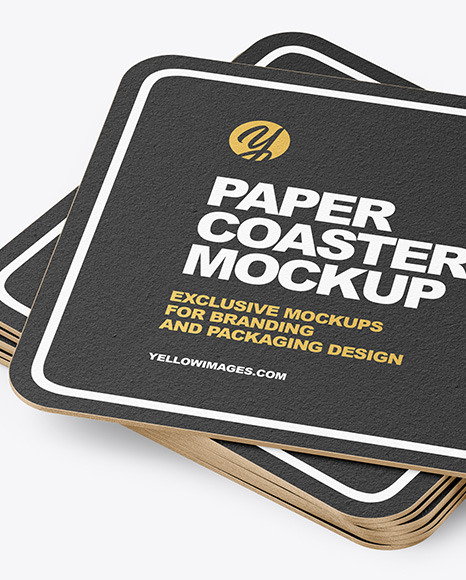 Download Stack Of Paper Beverage Coasters Mockup In Object Mockups On Yellow Images Object Mockups PSD Mockup Templates