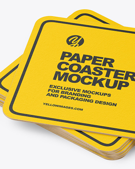 Download Stack Of Paper Beverage Coasters Mockup In Object Mockups On Yellow Images Object Mockups Yellowimages Mockups