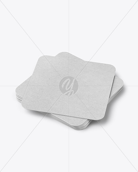 Download Stack Of Paper Beverage Coasters Mockup In Object Mockups On Yellow Images Object Mockups