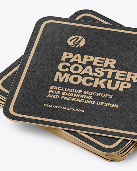 Download Stack Of Kraft Paper Beverage Coasters Mockup In Object Mockups On Yellow Images Object Mockups PSD Mockup Templates