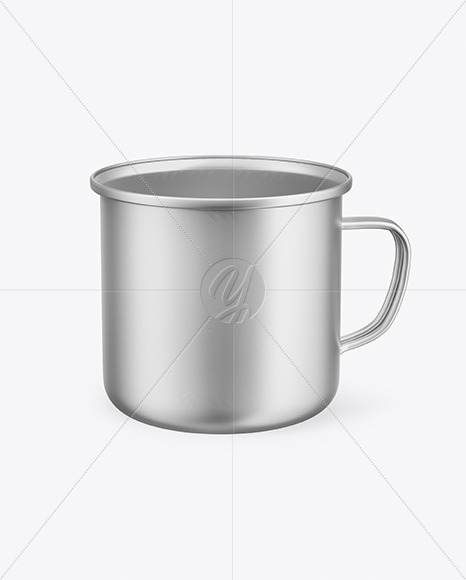 Download Metallic Enamel Cup Mockup In Can Mockups On Yellow Images Object Mockups