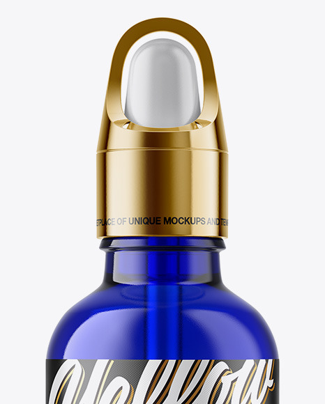 Download 50ml Blue Glass Dropper Bottle In Bottle Mockups On Yellow Images Object Mockups PSD Mockup Templates