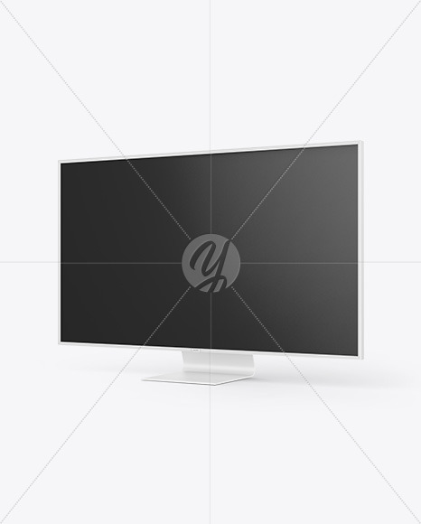 75" TV Mockup - Half Side View