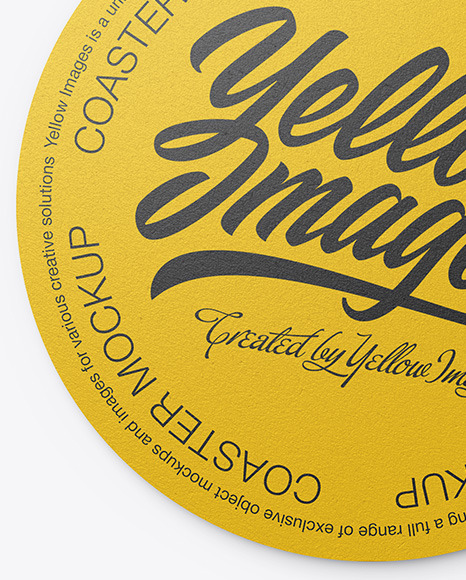 Paper Beverage Coaster Mockup In Stationery Mockups On Yellow Images Object Mockups