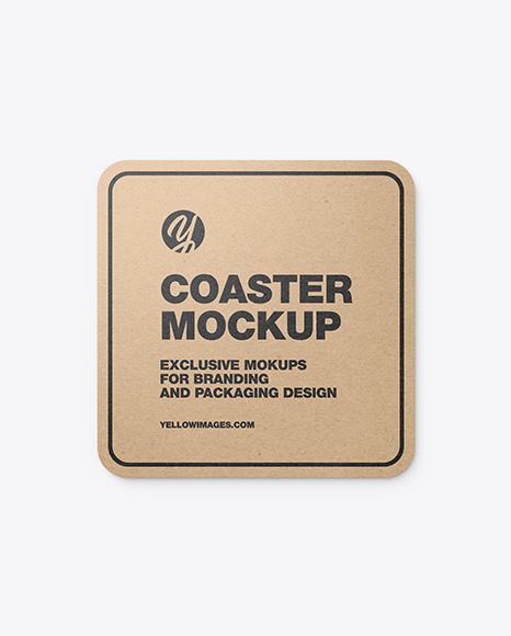 Download Kraft Beverage Coaster Mockup In Stationery Mockups On Yellow Images Object Mockups PSD Mockup Templates