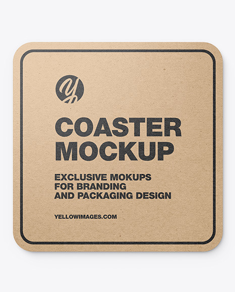 Download Kraft Beverage Coaster Mockup In Stationery Mockups On Yellow Images Object Mockups PSD Mockup Templates