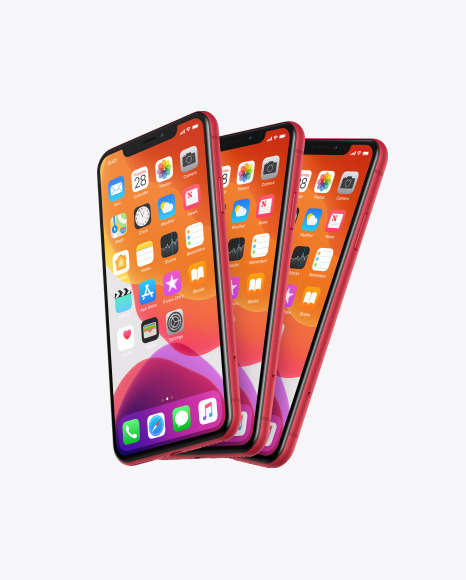 Download Three Iphones Xr Mockup In Device Mockups On Yellow Images Object Mockups Yellowimages Mockups