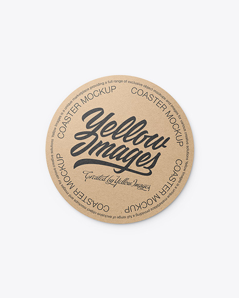 Download Kraft Beverage Coaster Mockup In Stationery Mockups On Yellow Images Object Mockups PSD Mockup Templates