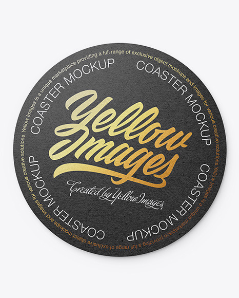 Download Kraft Beverage Coaster Mockup In Stationery Mockups On Yellow Images Object Mockups PSD Mockup Templates