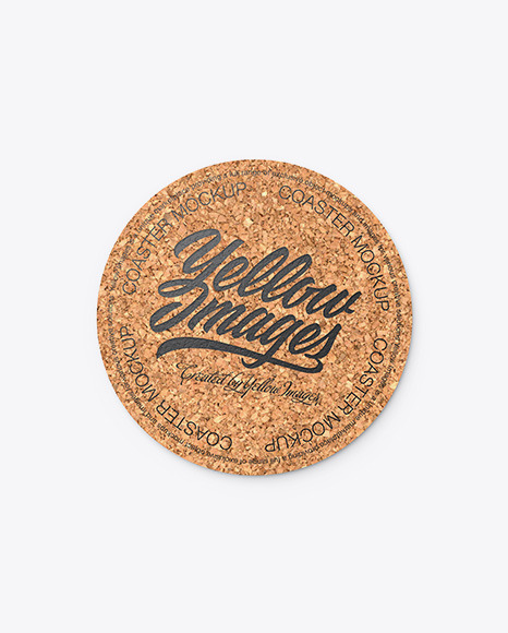 Cork Beverage Coaster Mockup PSD #2