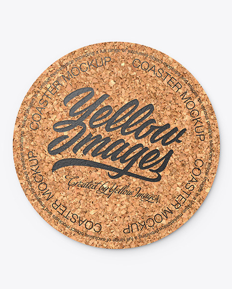 Cork Beverage Coaster Mockup PSD #3