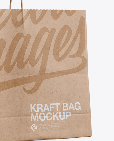 Download Kraft Shopping Bag With Rope Handle Mockup Halfside View In Bag Sack Mockups On Yellow Images Object Mockups