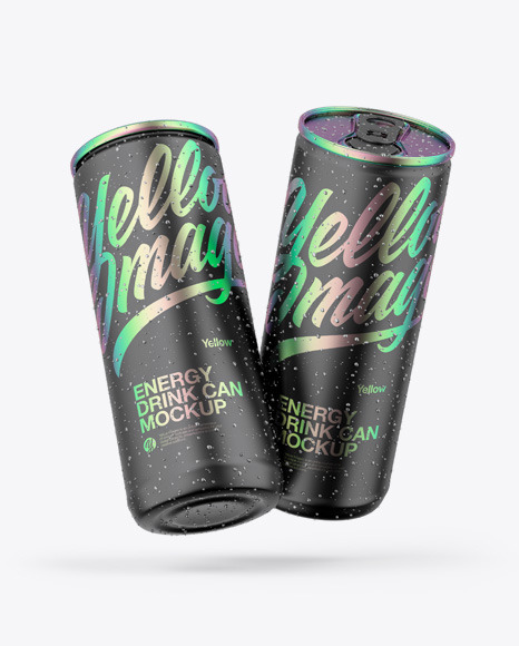 Two Matte Cans Mockup PSD #2