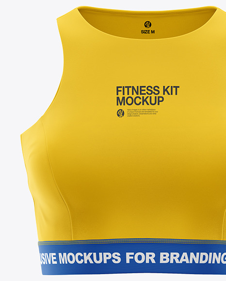 Download Women S Fitness Kit Mockup Front View In Apparel Mockups On Yellow Images Object Mockups PSD Mockup Templates