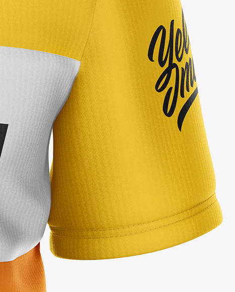 Download Men's Jersey With V-Neck Mockup - Front View in Apparel Mockups on Yellow Images Object Mockups